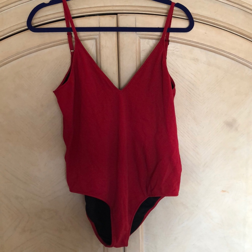 Never worn low back red swimsuit!